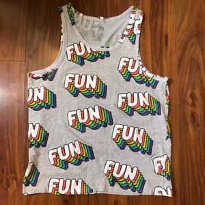Hollywood the jeans Grey pride fun rainbow tank top colorful size medium